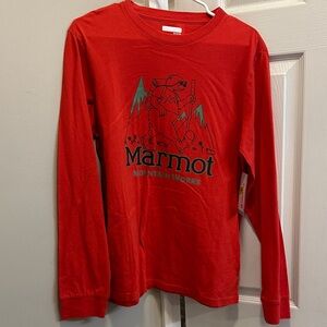 Marmot Red Graphic Long Sleeve Tee NWT